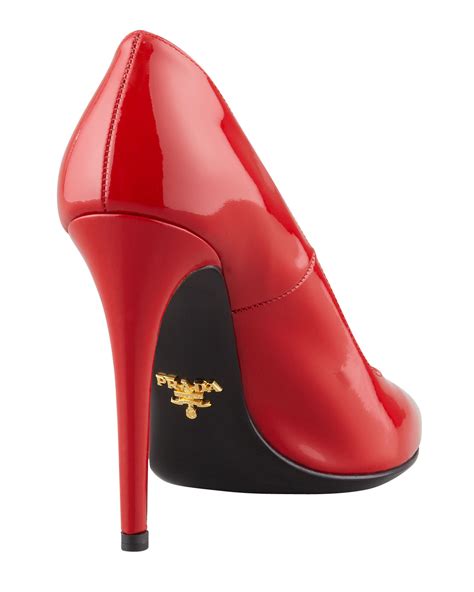 prada pumps with red under nottom|Red Patent Leather Pumps .